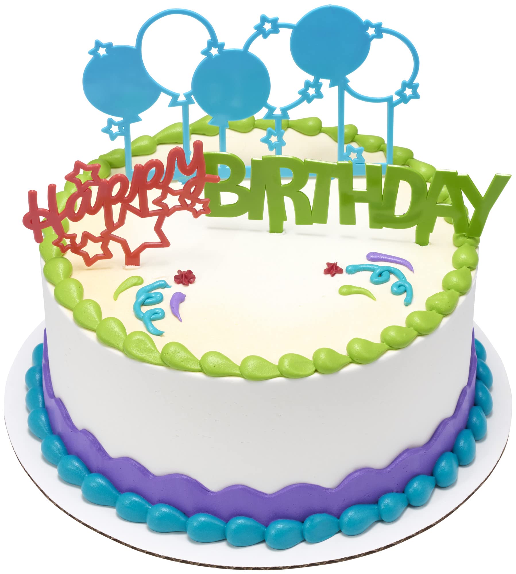 DecoSet® Happy Birthday Cake Decoration Kit, 3 Piece Cake Topper With "Happy", "Birthday", And Balloons Multicolored Cake Picks, Reusable Celebration Display For Cakes, Cupcakes, and Muffins - Image 3