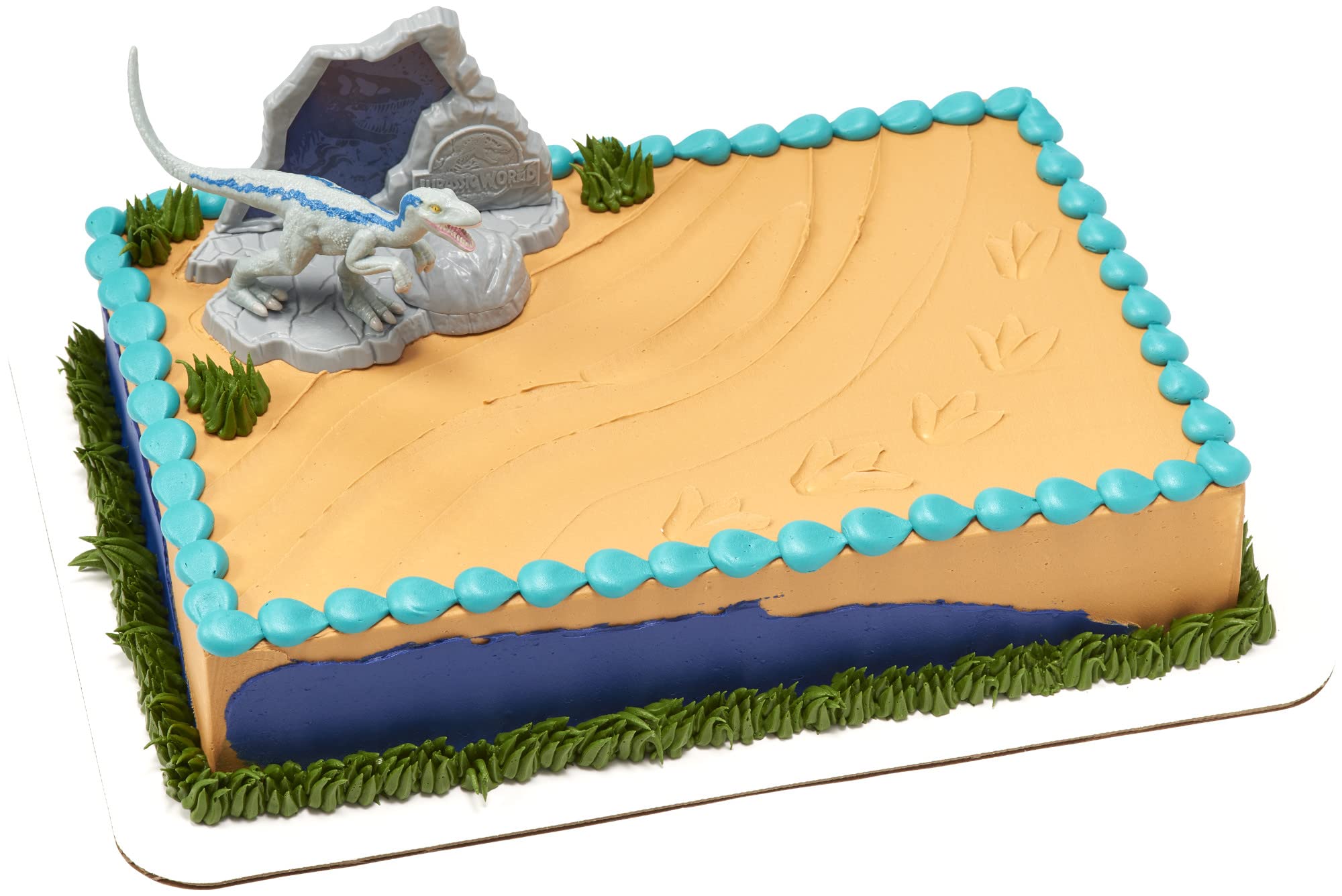 DecoSet® Jurassic World™ Warning Cake Topper, 3 Piece Dinosaur Cake Decoration With Blue, 3D Base, And Hidden Fossil Stamper - Image 7