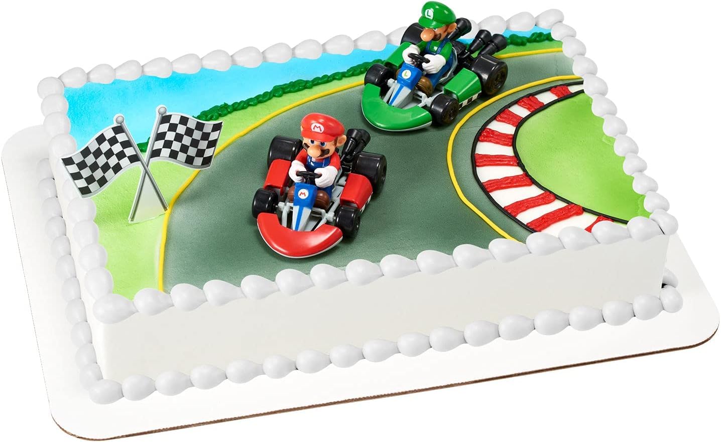 DecoSet® Mario Kart™ Cake Topper, 3 Piece Cake Decoration with Race Kart Toppers & Checkered Flag Decoration, Collectible Character Karts for Hours of Fun After the Party - Image 8