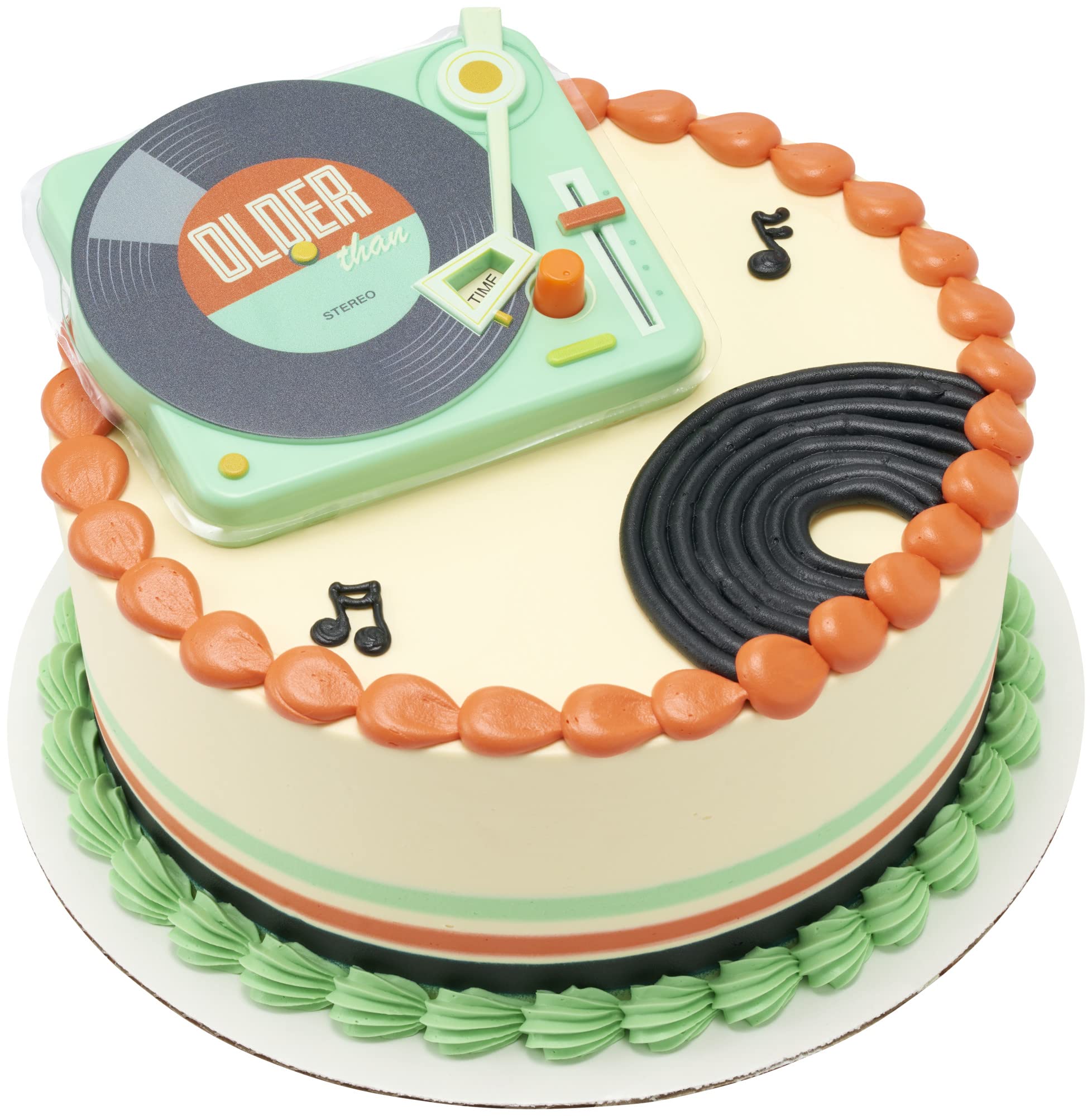 DecoSet® Older Than Record Player Cake Topper, Retro Cake Decoration For Birthday Or Retirement Celebration, Food Safe - Image 7