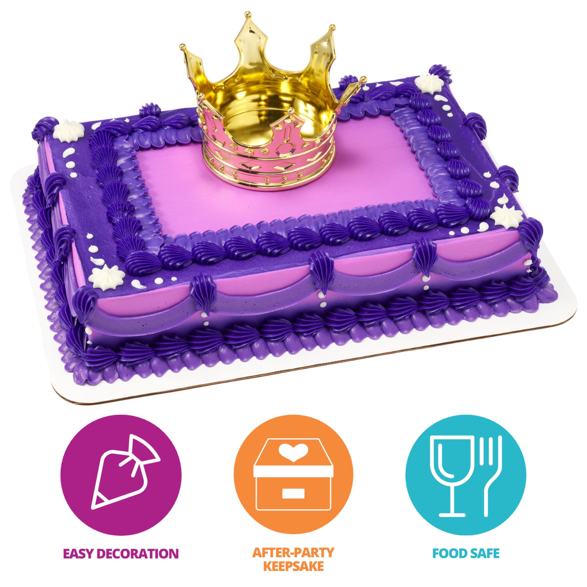 DecoSet® Regal Crown Cake Topper, Gold Cake Decoration For Celebrations, Birthday, Parties, New Years - Image 3