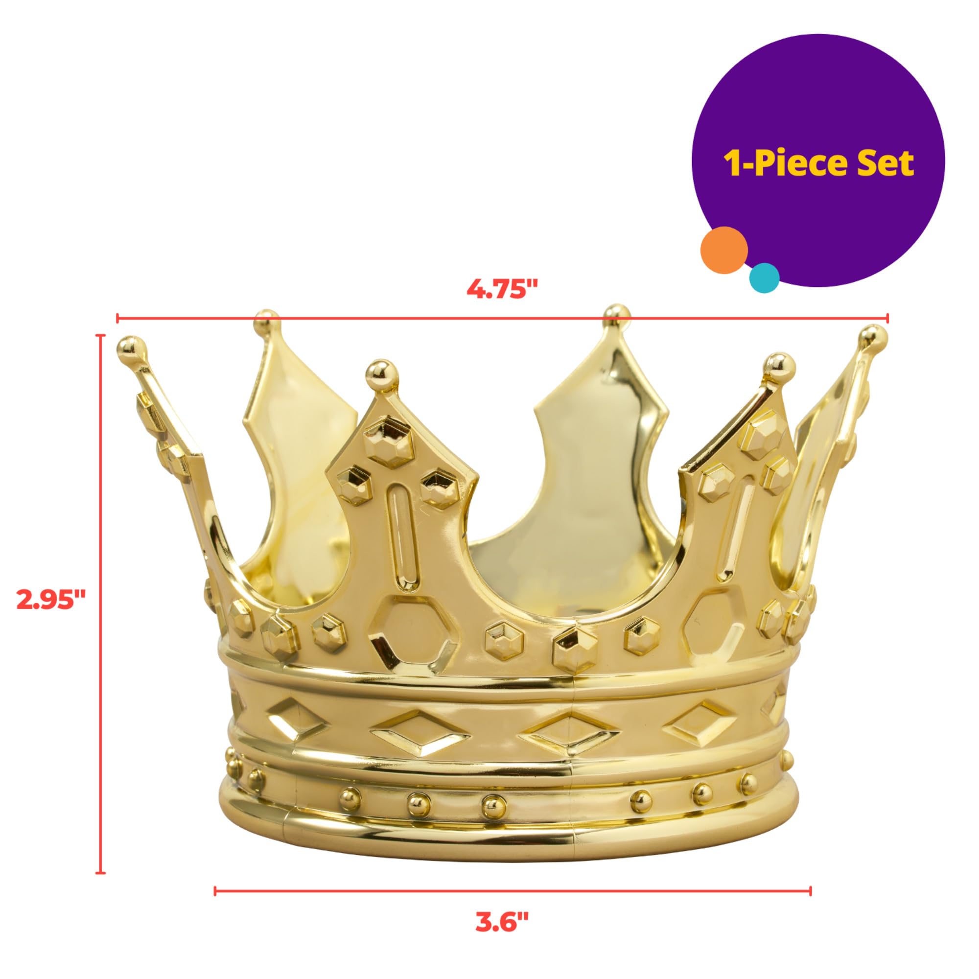 DecoSet® Regal Crown Cake Topper, Gold Cake Decoration For Celebrations, Birthday, Parties, New Years - Image 4