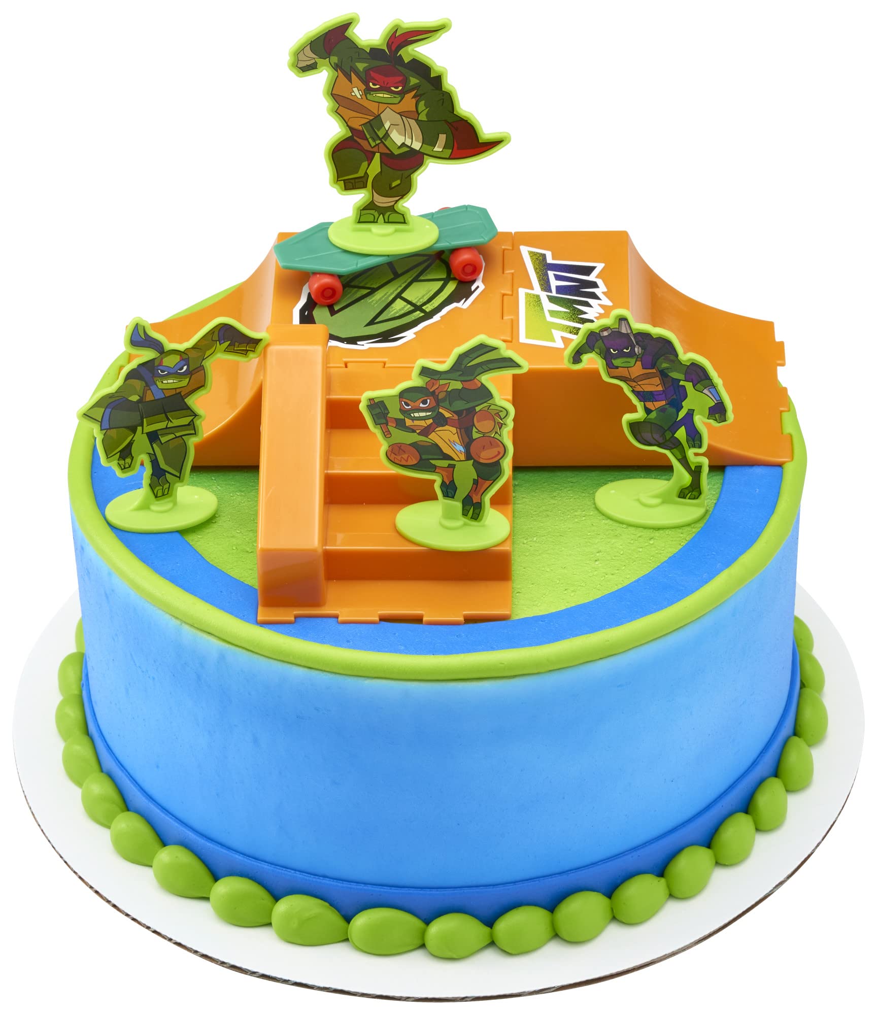 DecoSet® Teenage Mutant Ninja Turtles TMNT-RISE UP! Cake Topper, 6-Piece Birthday Decoration for Cakes and Cupcakes, Surprise Your TMNT Fan with ALL the Characters and Interactive Skateboard - Image 4