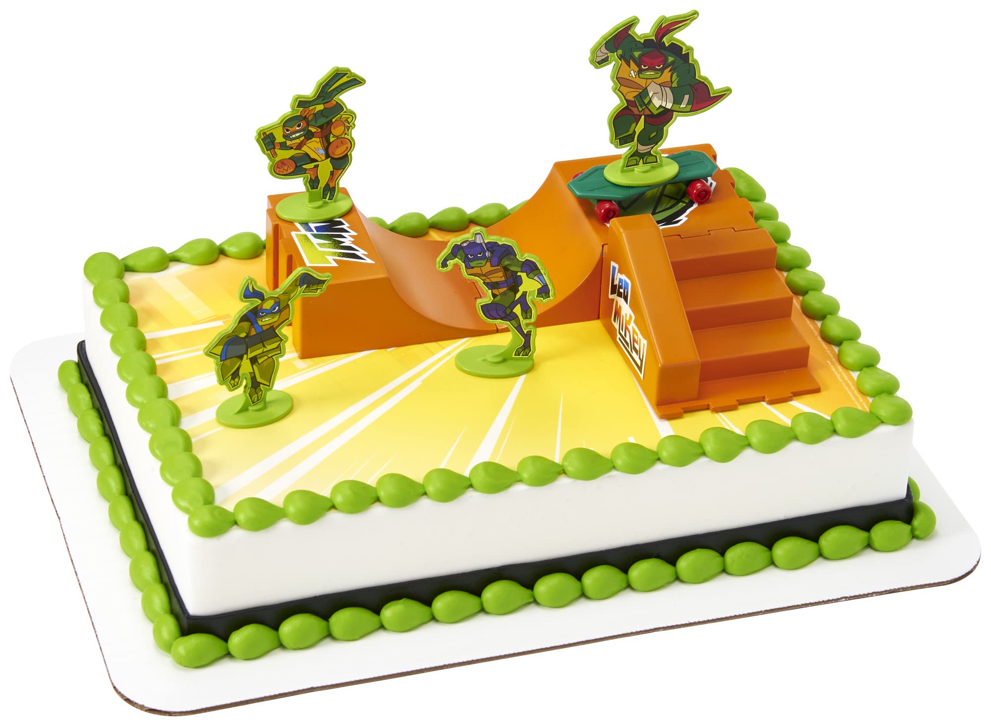DecoSet® Teenage Mutant Ninja Turtles TMNT-RISE UP! Cake Topper, 6-Piece Birthday Decoration for Cakes and Cupcakes, Surprise Your TMNT Fan with ALL the Characters and Interactive Skateboard - Image 5