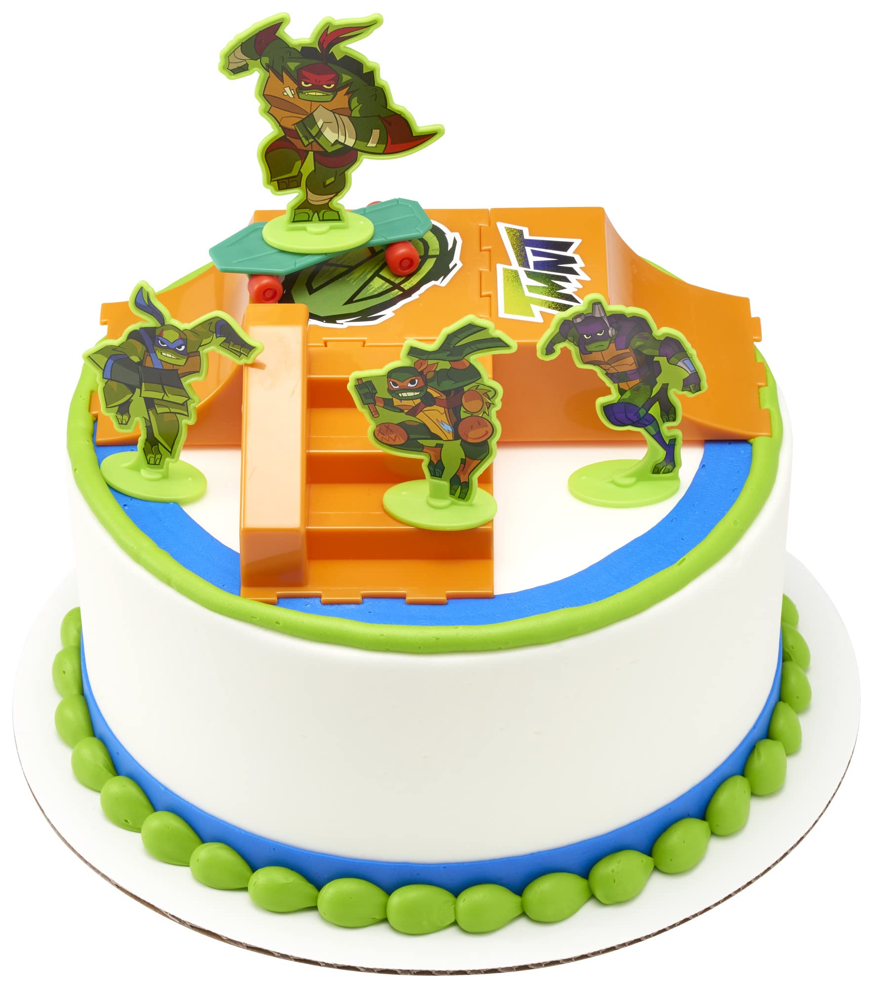 DecoSet® Teenage Mutant Ninja Turtles TMNT-RISE UP! Cake Topper, 6-Piece Birthday Decoration for Cakes and Cupcakes, Surprise Your TMNT Fan with ALL the Characters and Interactive Skateboard - Image 6