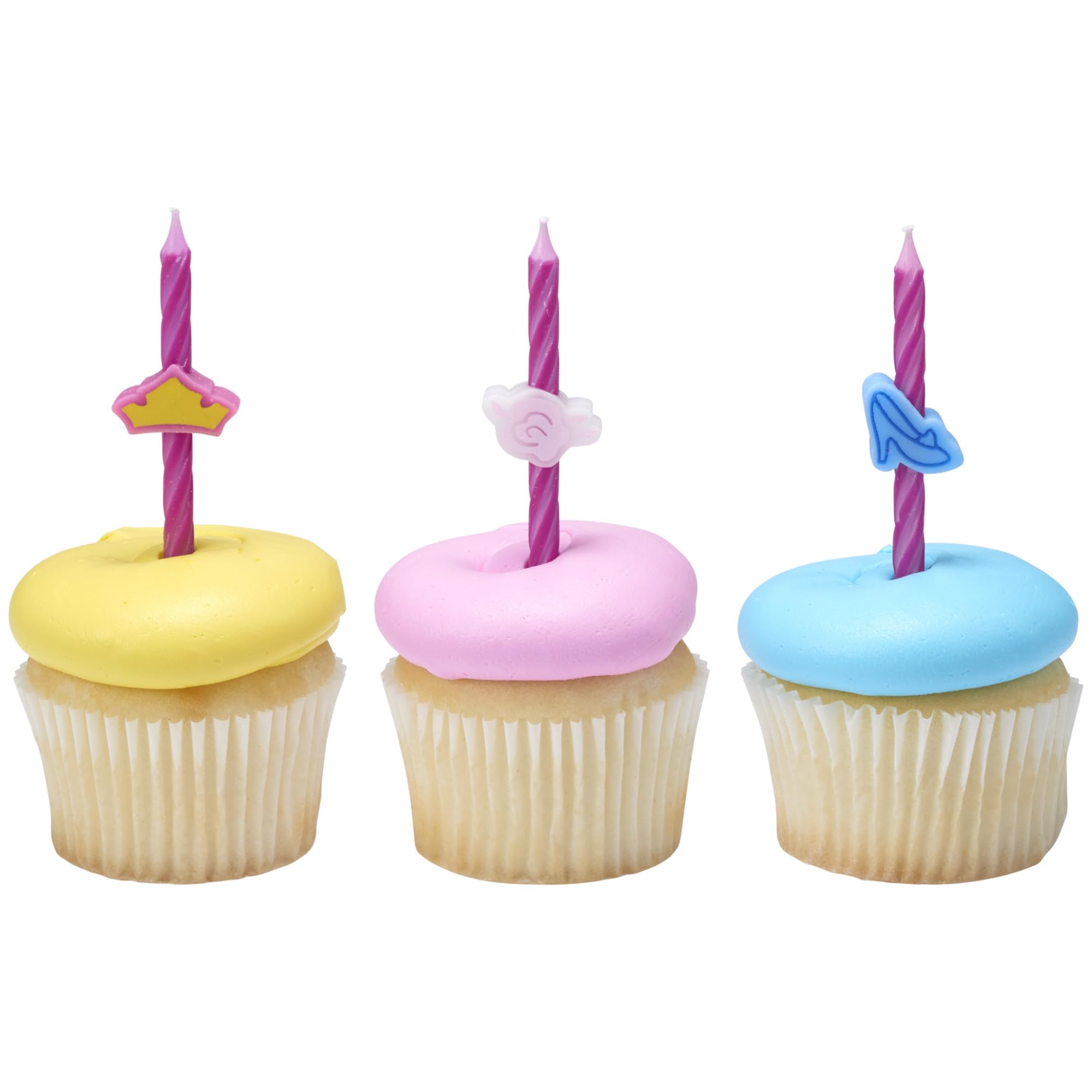 Disney Princess Birthday Cake Candles | 6 Birthday Candles for Cake Decorations, Pink Stripe Candles Featuring Aurora's Crown, Belle's Rose & Cinderella's Glass Slipper for Disney Princess Party - Image 11