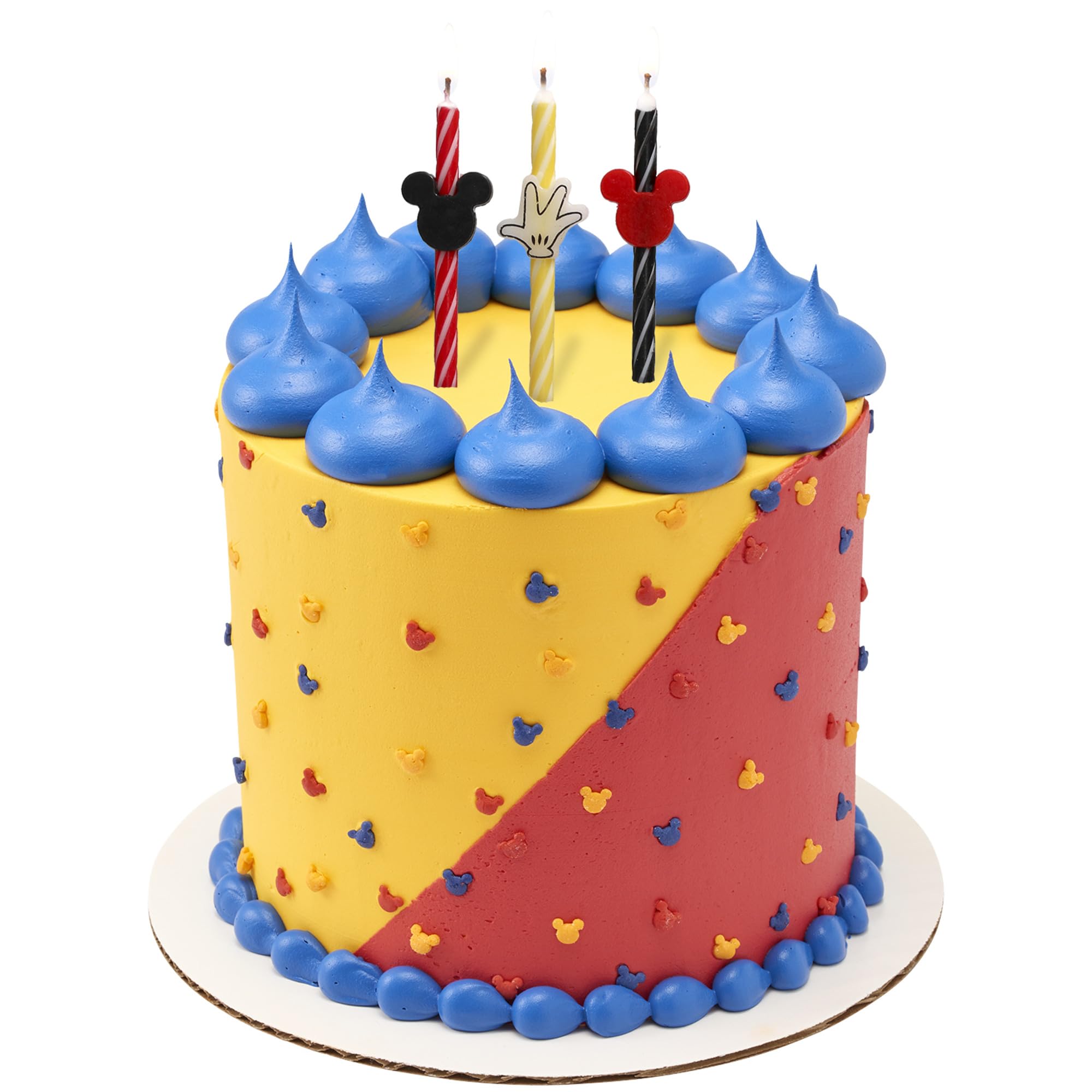 Disney's Mickey Mouse Birthday Cake Candles | 6 Birthday Candles for Cake Decorations, Red, Yellow & Black Stripe Candles for Mickey Mouse Party - Image 4