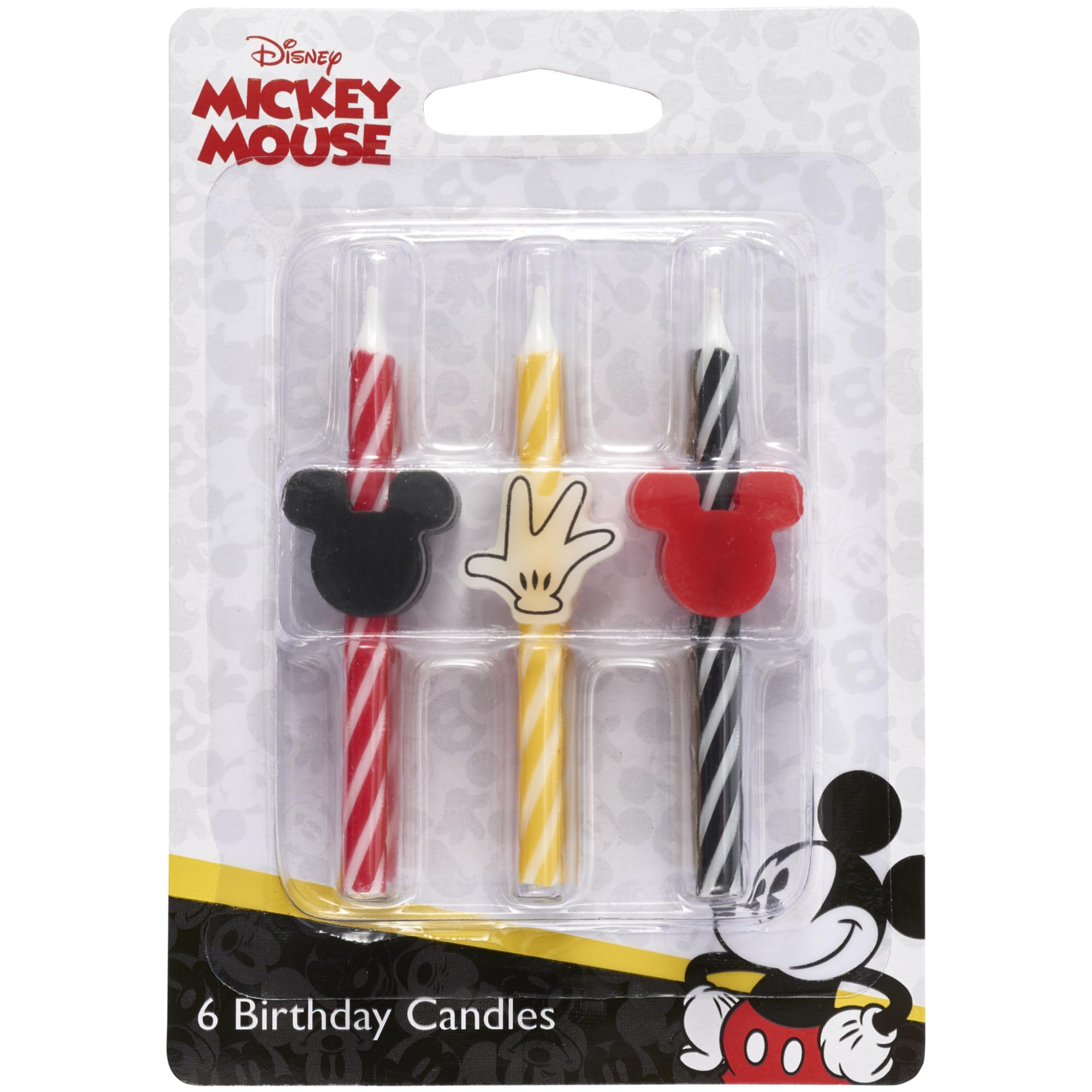 Disney's Mickey Mouse Birthday Cake Candles | 6 Birthday Candles for Cake Decorations, Red, Yellow & Black Stripe Candles for Mickey Mouse Party - Image 5