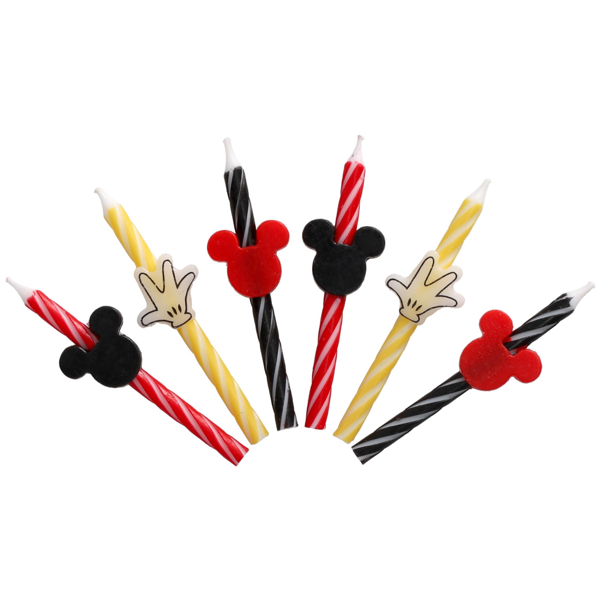 Disney's Mickey Mouse Birthday Cake Candles | 6 Birthday Candles for Cake Decorations, Red, Yellow & Black Stripe Candles for Mickey Mouse Party - Image 7
