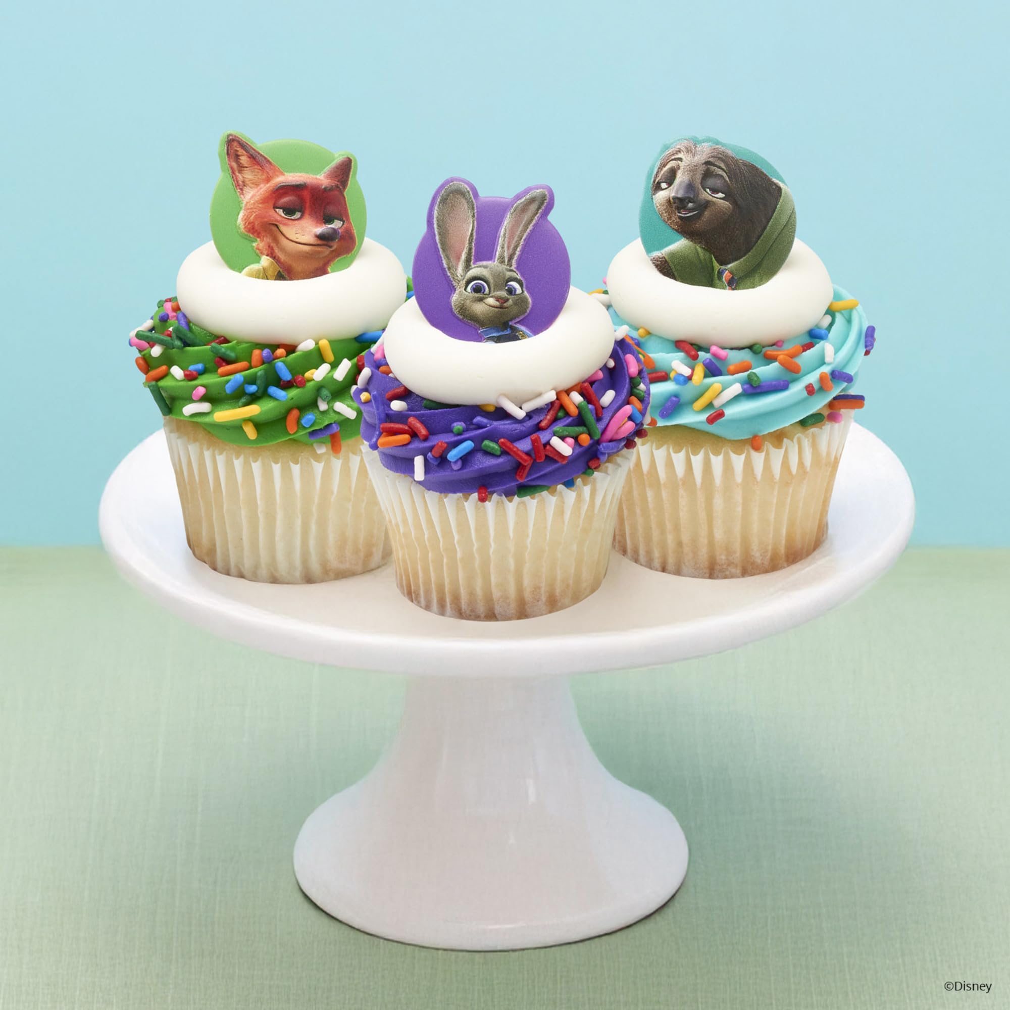 Disney's Zootopia Rings, Cupcake Decorations Featuring Judy Hopps, Nick Wilde & Flash Slothmore - 24 Pack - Image 5