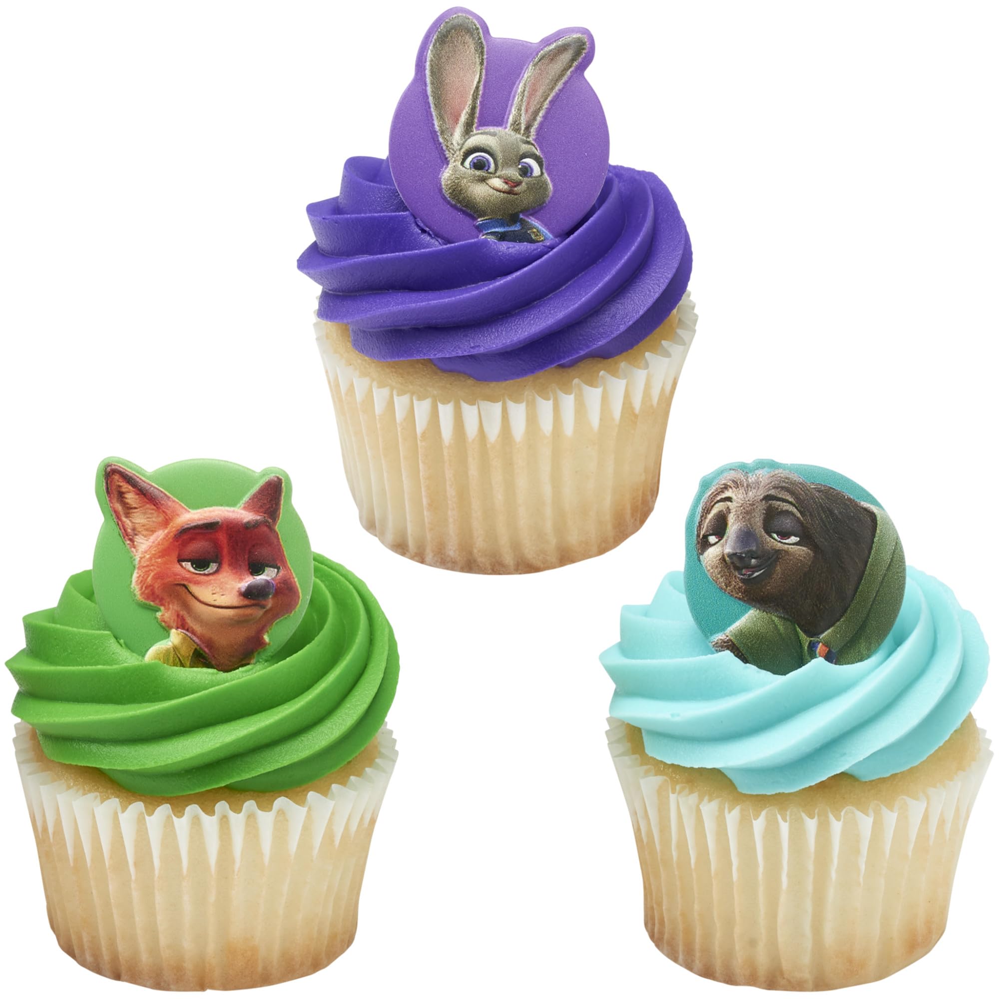 Disney's Zootopia Rings, Cupcake Decorations Featuring Judy Hopps, Nick Wilde & Flash Slothmore - 24 Pack - Image 7