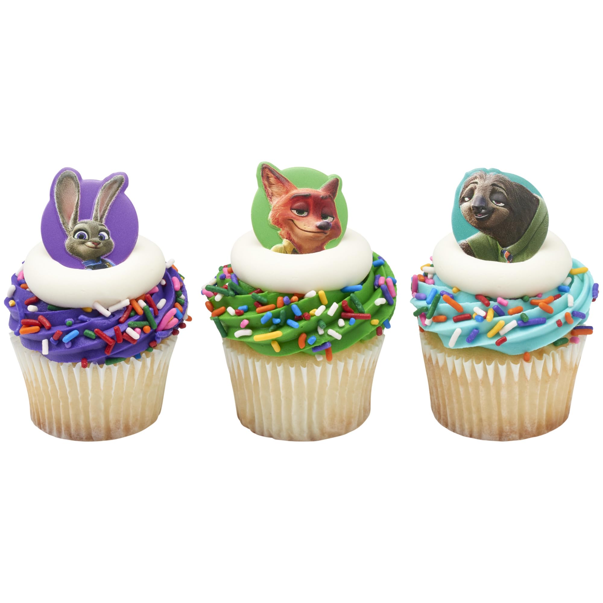 Disney's Zootopia Rings, Cupcake Decorations Featuring Judy Hopps, Nick Wilde & Flash Slothmore - 24 Pack - Image 9