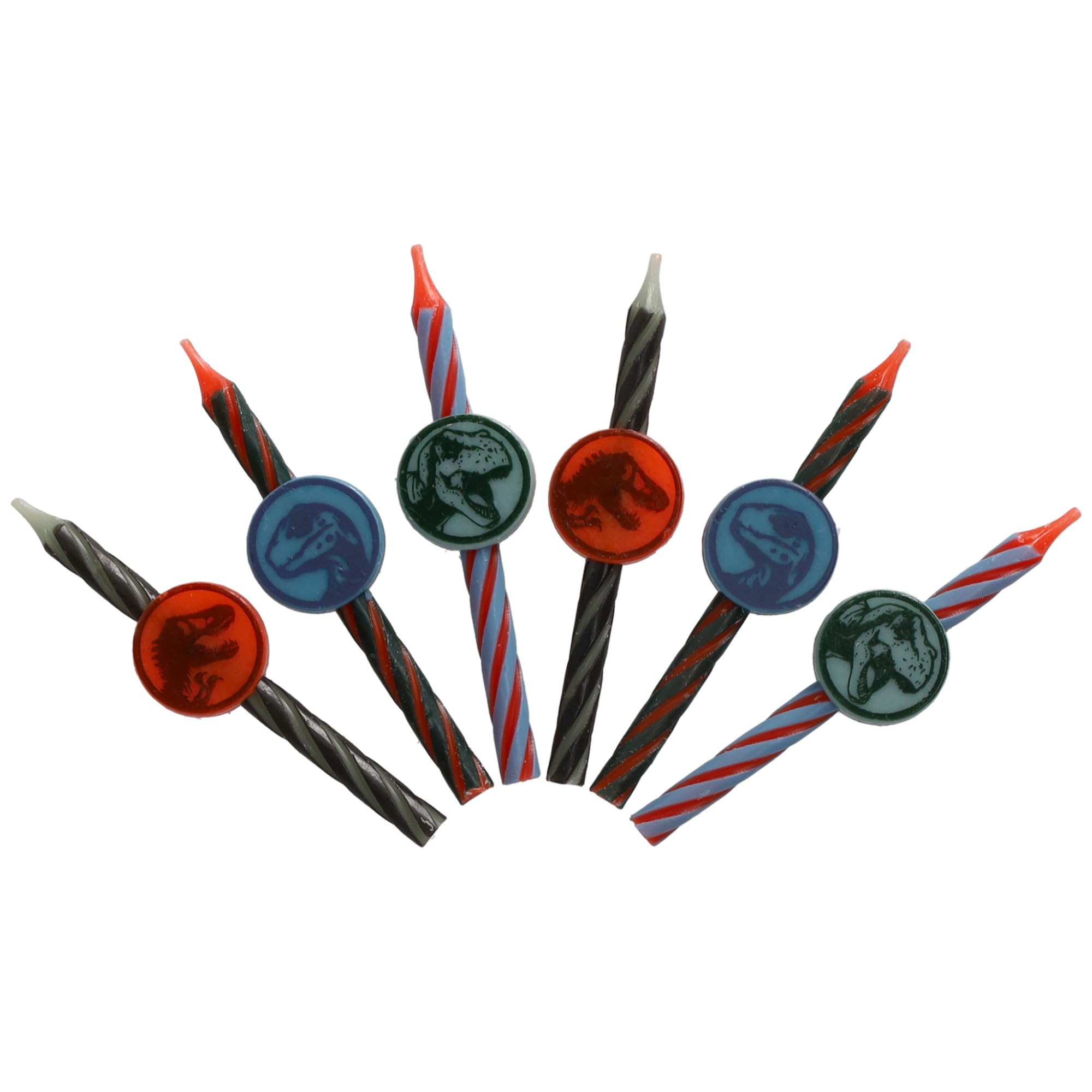 Jurassic World Birthday Cake Candles | 6 Birthday Candles for Cake Decorations, Multicolored Striped Dinosaur Candles, Cake Toppers for Jurassic World Party - Image 6