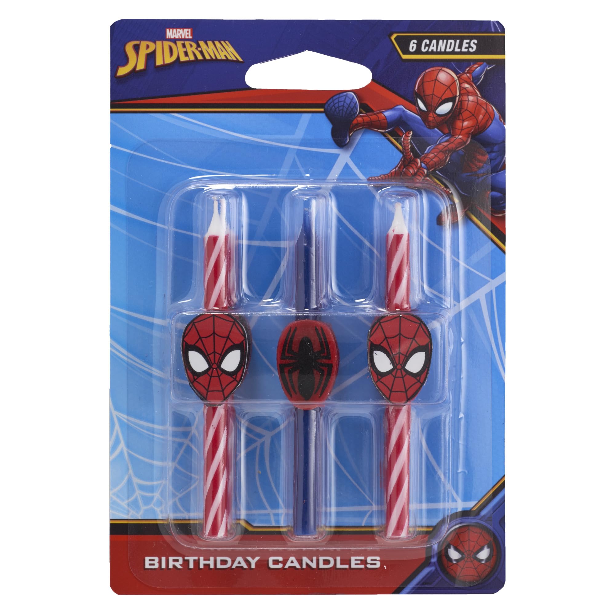 Marvel’s Spider-Man™ Birthday Cake Candles | 6 Birthday Candles for Cake Decorations, Red & Blue Candles, Cake Toppers for Spiderman Party - Image 4
