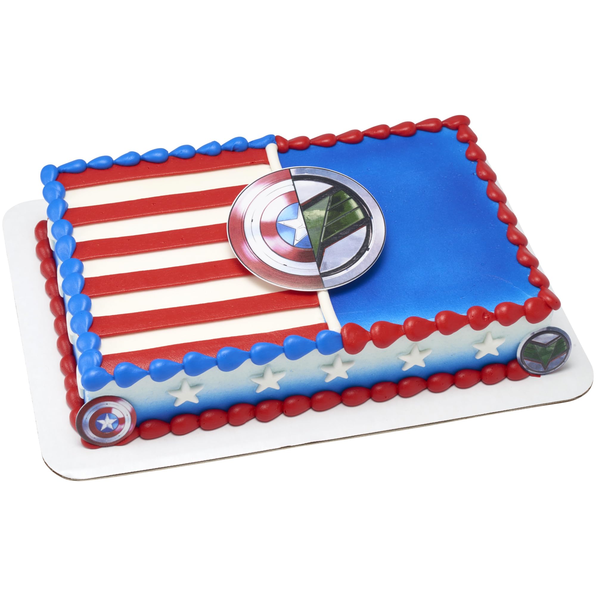 Marvel Studios' Captain America: Brave New World Cupcake Rings, 24 Captain America & Falcon Cupcake Decorations, Food Safe Cake Toppers, Party Favors – 24 Pack - Image 8