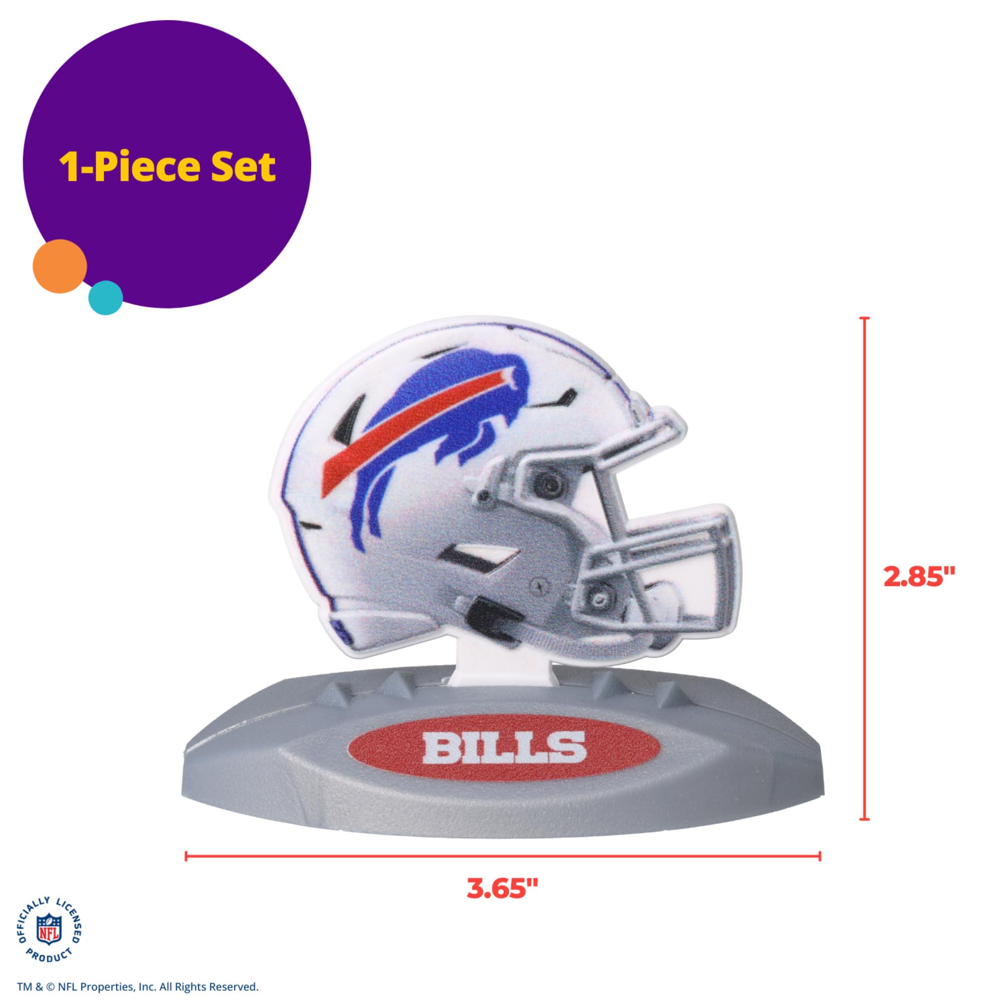 NFL Buffalo Bills Cake Decoration, Football Helmet Cake Topper, Officially Licensed Product Of The NFL, Ready To Use Birthday Cake Decoration - Image 5