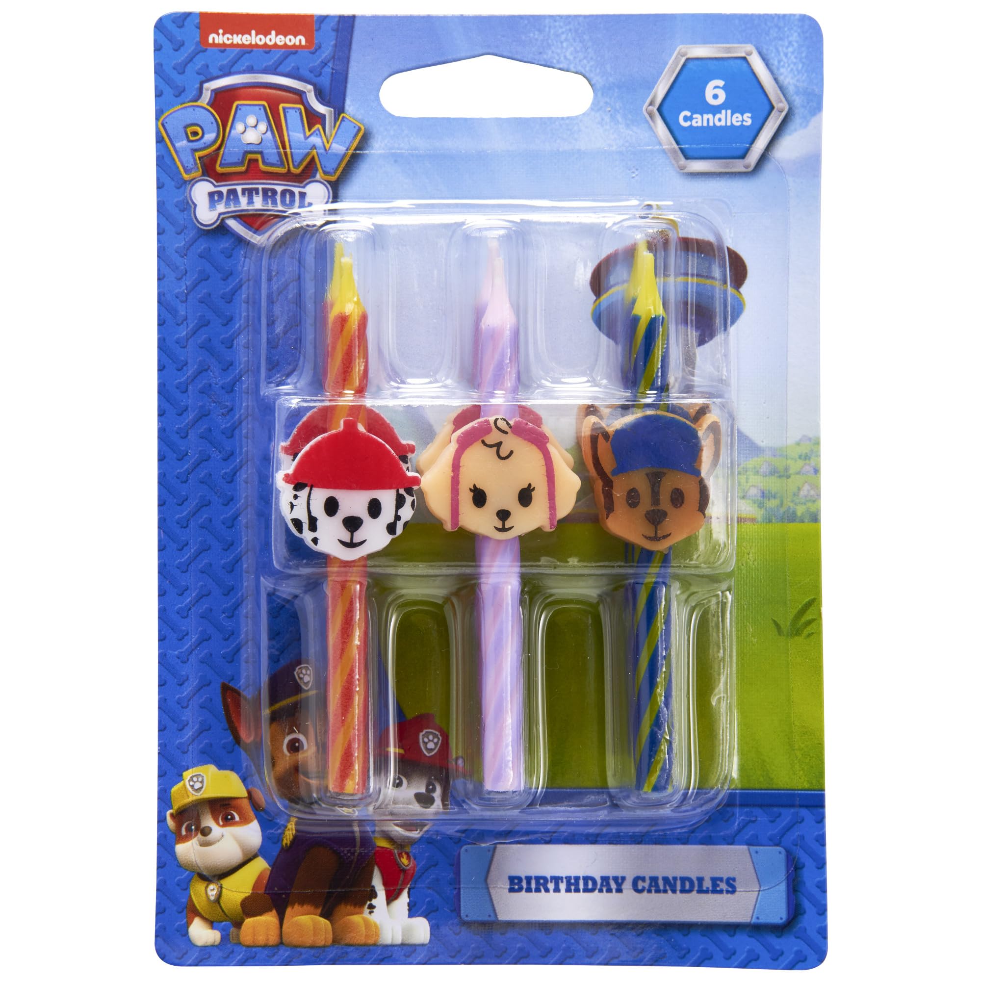 PAW Patrol Birthday Cake Candles | 6 Birthday Candles for Cake Decorations, Red, Pink, Blue Candles Featuring Chase, Marshall, Skye | Cake Toppers for PAW Patrol Party - Image 4