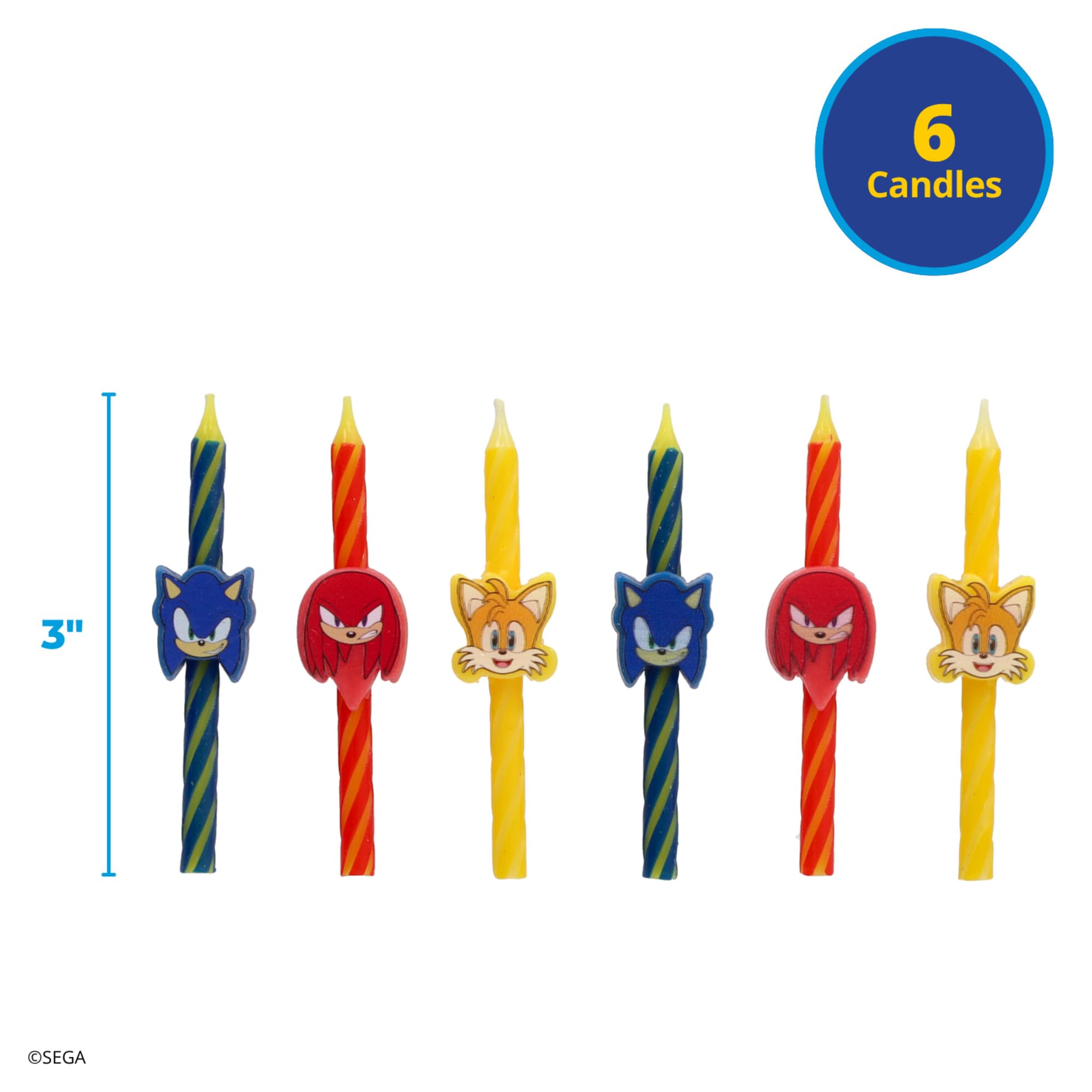 Sonic The Hedgehog Cake Candles | 6 Birthday Cake Candles Featuring Sonic, Knuckles, & Tails, for Sonic Party - Image 3