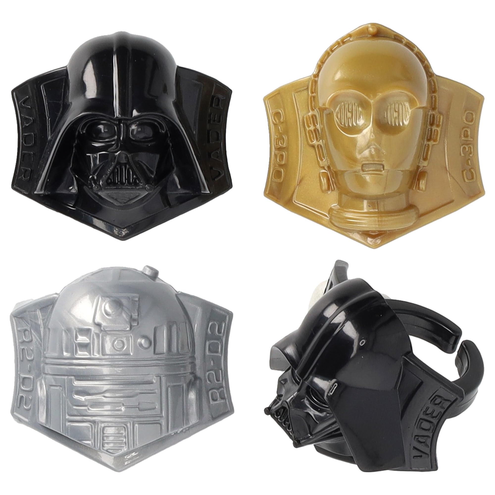 STAR WARS Cupcake Rings, 24 Cupcake Toppers Featuring Darth Vader, C-3PO, And R2-D2, 3D Food Safe Cake Toppers by DecoPac– 24 Pack - Image 6